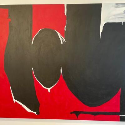 Large Painting on Canvas By Local Street Artist * Inspired by Robert Motherwell
