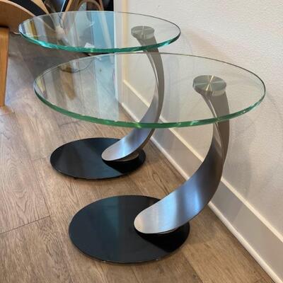2 Modern Glass Side Tables