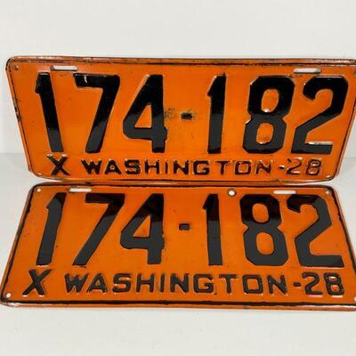 1928 Washington State License Plates