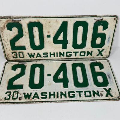 1930 Washington State License Plates