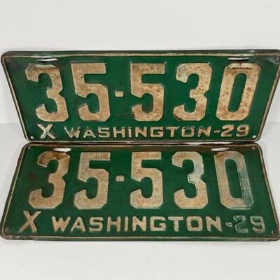 1929 Washington State License Plates