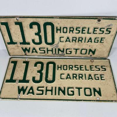 Washington Horseless Carriage License Plates