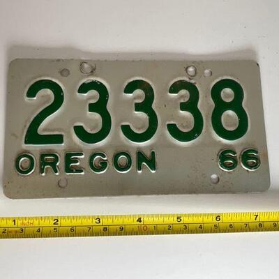 1966 Oregon License Plate