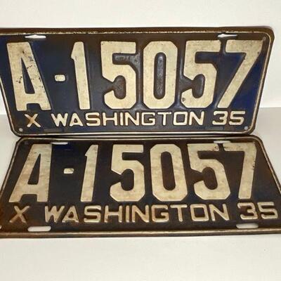 1935 Washington State License Plates