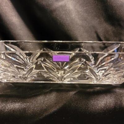 Waterford Marquis Crystal Chevron Cracker Tray, Marked