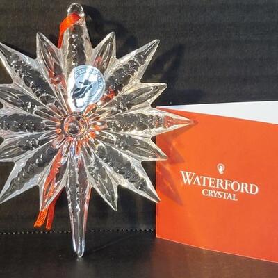 Waterford Crystal Snowflake Ornament, Marked