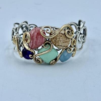 925 Bracelet with Multiple Colored Stones