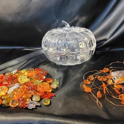 Waterford Marquis Crystal Pumpkin Box, Marked 