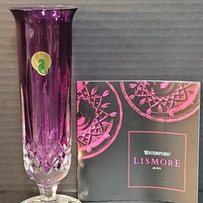 Waterford Lismore Purple Footed Cut Crystal Vase