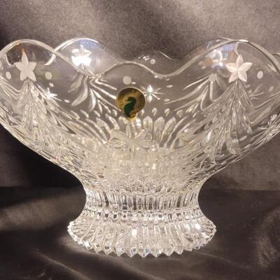 Waterford Footed Crystal Bowl, Marked Waterford