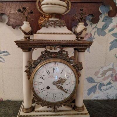 Antique clock. Planchon a Paris clock with pair marble urns.
Louis XVI.