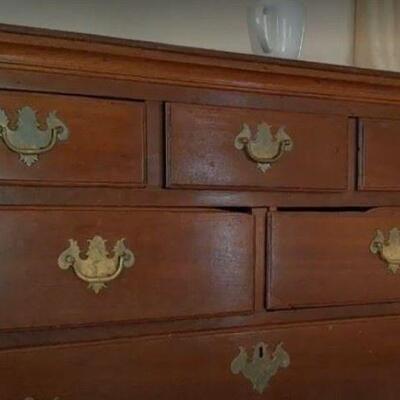 Top of antique chest of drawers
