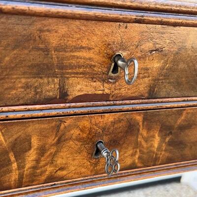 Antique mahogany work table or petite desk. A wonderful size beautiful antique table with a gorgeous finish. Features two drawers with...