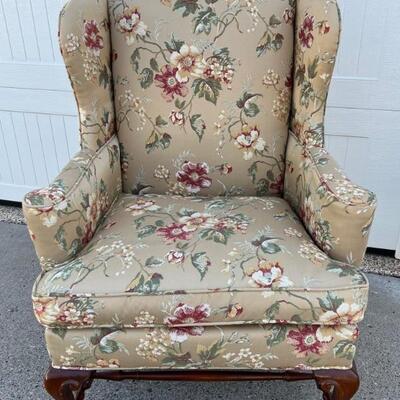 Upholstered in a luxurious fabric in a beautiful neutral floral fabric. A truly gorgeous chair to grace your home! 

Measures arm to arm...