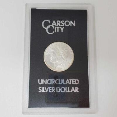 #1207 â€¢ 1882 Morgan Silver Dollar. Carson City Mint Uncirculated Morgan Silver Dollar