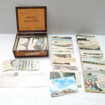 #2154 â€¢ Vintage Post Cards and Duck Cards. Includes Approx 100 Postcards of Landmarks in Massachusetts, Ohio, Kentucky and More. 