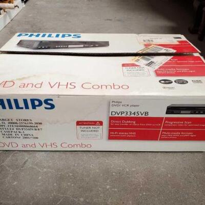 #2022 â€¢ Philips DVD and VHS Combo in Original Box. 