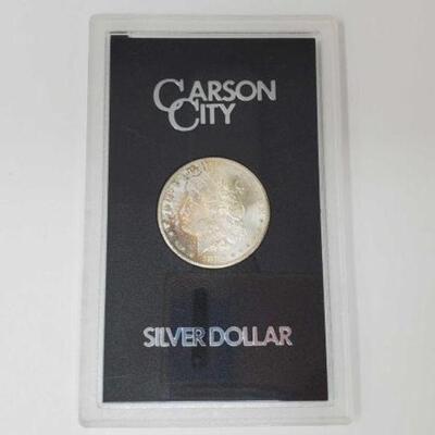 #1193 â€¢ 1883 Morgan Silver Dollar. Carson City Mint Uncirculated Morgan Silver Dollar