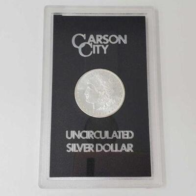 #1194 â€¢ 1884 Morgan Silver Dollar. Carson City Mint Uncirculated Morgan Silver Dollar. 