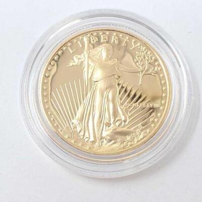 #102 • 1988 1/2oz Fine Gold American Eagle $25 Coin, 21.6g. Weighs Approx: 21.6g Including Case Philadelphia Mint. 