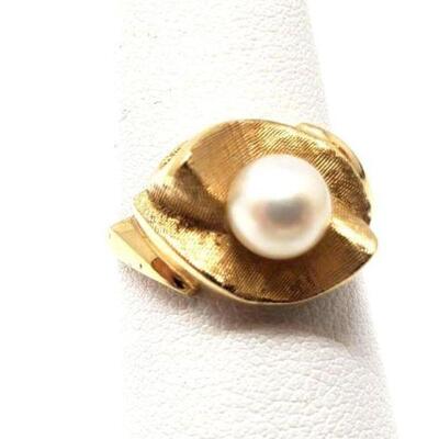 #851 • 14k Pearl Gold Ring, 3.5g