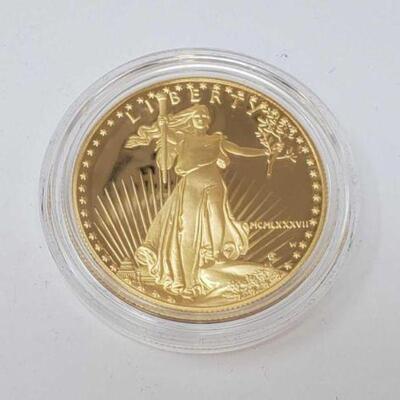 #101 • 1987 1oz Fine Gold American Eagle $50 Coin, 40.4g. Weighs Approx: 40.4g Including Case West Point Mint.