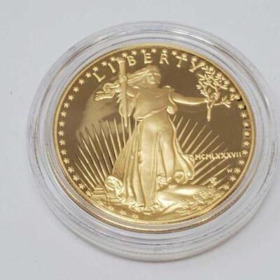 #99 • 1987 1oz American Eagle Fine Gold Fifty Dollar Coin, 40.5g. Weighs Approx: 40.5g Including Case West Point Mint
