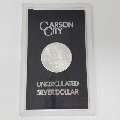 #1195 â€¢ 1884 Morgan Silver Dollar. Carson City Mint Uncirculated Morgan Silver Dollar