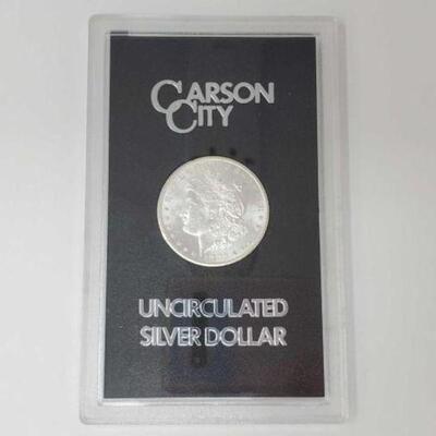 #1187 â€¢ 1882 Morgan Silver Dollar. Carson City Mint Uncirculated Morgan Silver Dollar