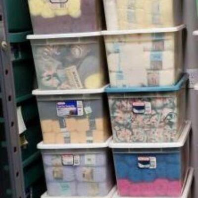 #2208 â€¢ 14 Totes of Yarn. Surrounding Lots Not Included. 