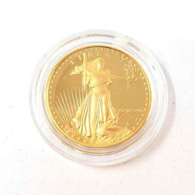 #116 • 1987 1/2oz Fine Gold American Eagle $25 Coin, 21.4g. Weighs Approx: 21.4g Including Case Philadelphia Mint. 