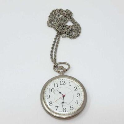 #1080 â€¢ Pocket Watch. Chain Measures Approx: 28