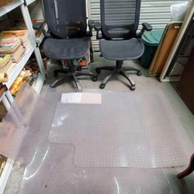 #2262 â€¢ 2 Office Chairs and 2 Clear Chairmats.. Chairmats Measure Approx: 45