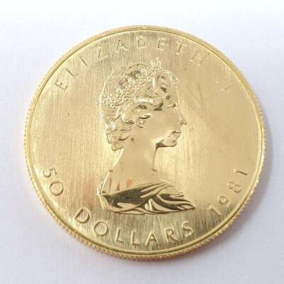 #43 • 1981 1oz .999 Fine Gold Canadian Maple Leaf $50 Coin, 31.1g