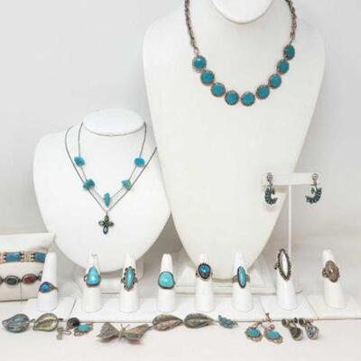 #963 • Sterling Silver and Turquoise Jewelry, 179.4g