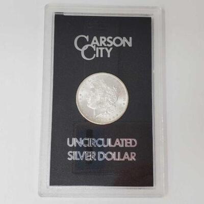 #1203 â€¢ 1885 Morgan Silver Dollar. Carson City Mint Uncirculated Morgan Silver Dollar