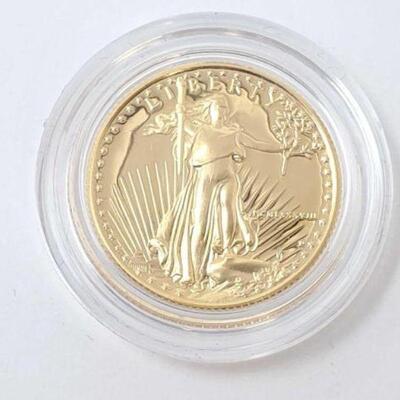 #108 • 1988 1/4oz Gold American Eagle $10 Coin, 11.9g. Weighs Approx: 11.9g Philadelphia Mint. 