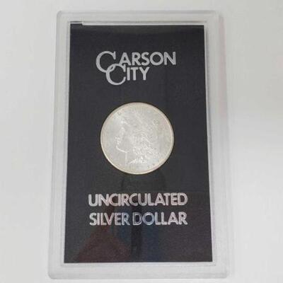 #1209 â€¢ 1883 Morgan Silver Dollar. Carson City Mint Uncirculated Morgan Silver Dollar