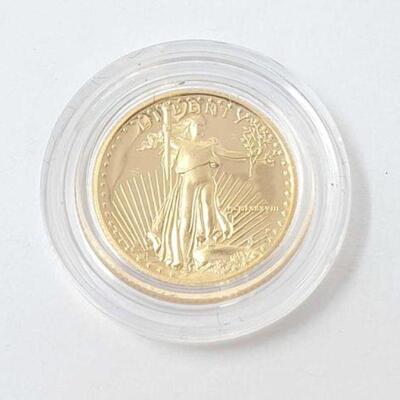 #112 • 1988 1/10oz Fine Gold American Eagle $5 Coin, 5.7g. Weighs Approx: 5.7g Including Case Philadelphia Mint