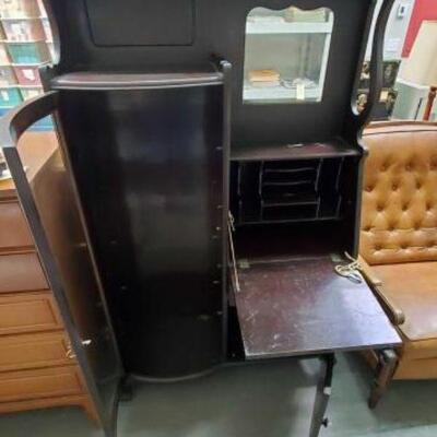 #2256 â€¢ Vintage Bookcase Secretary. Measures Approx: 39