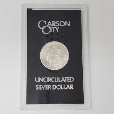 #1186 â€¢ 1882 Morgan Silver Dollar. Carson City Mint Uncirculated Morgan Silver Dollar