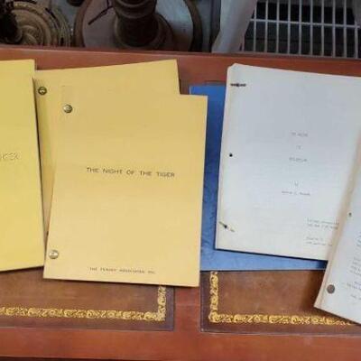#2078 â€¢ 7 Andrew J. Fenady Film Scripts. Includes Scripts from The Night of the Tiger, A Screen Treatment, The Secret of Son Marlon. 
