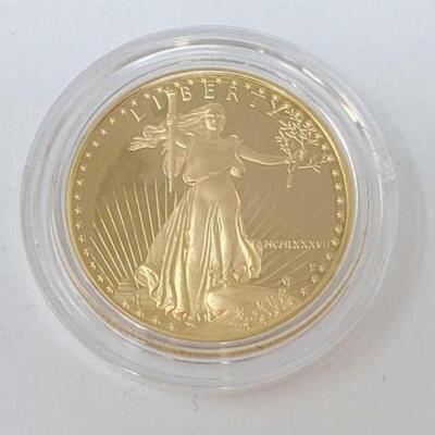 #105 • 1987 1/2oz Fine Gold American Eagle $25 Coin, 21.4g. Weighs Approx: 21.4g Philadelphia Mint. 