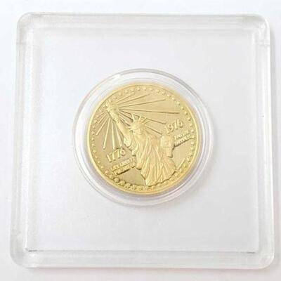 #84 • 1976 Gold U.S. Mint Bicentennial Coin, 21.6g includes cover. 