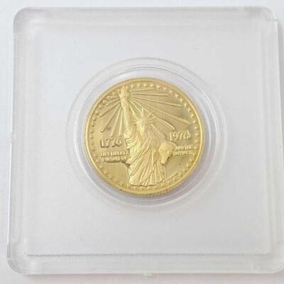 #86 • 1976 Gold U.S. Mint Bicentennial Coin, 22.5g includes cover. 