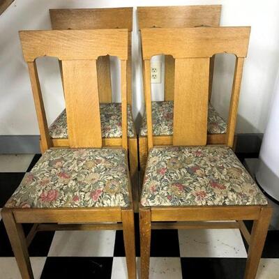 Set of 4 Antique oak dining chairs
