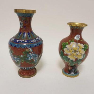 1100	CLOISONNE VASES, BOTH WITH DAMAGE, LARGEST IS APPROXIMATELY 9 IN HIGH
