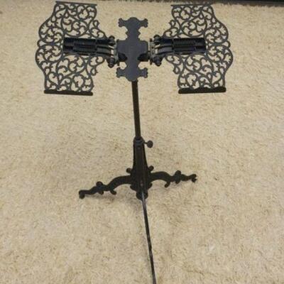 1208	FANCY CAST IRON ADJUSTABLE DICTIONARY STAND FROM LIBRARY
