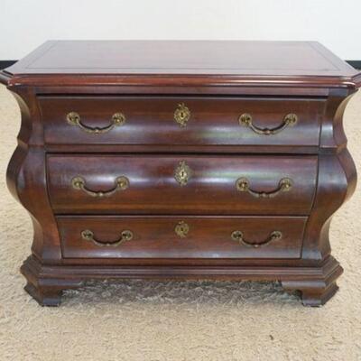 1130	CENTURY FURNITURE BOMBE 3 DRAWER CHEST OF DRAWERS, APPROXIMATELY 42 IN X 20 IN X 32 IN HIGH
