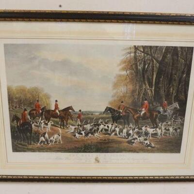 1183	FRAMED & MATTED HUNT PRINT TITLED *THE MEET AT BLAGDON* ENGRAVED BY THOMAS LIPTON, APPROXIMATELY 38 1/2 IN X 28 1/2 IN
